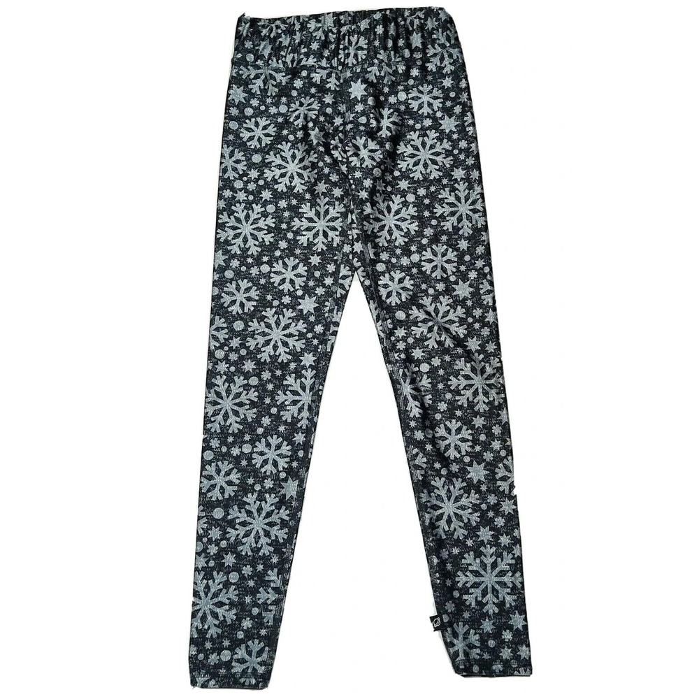 TEREZ Snowflake Print Made In USA Tall Band Stretch Leggings - Women Medium EUC